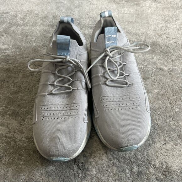 Fitflop Vitamin Shoes Womens 11 Gray Knit Sport Sneakers Mesh EU 43 Lace Up - Picture 5 of 11